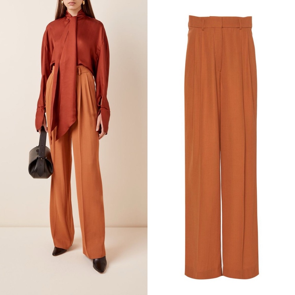 PETAR PETROV Hector Pleated Wide-Leg Pants | Size 34 | NWT